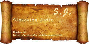 Simkovits Judit névjegykártya